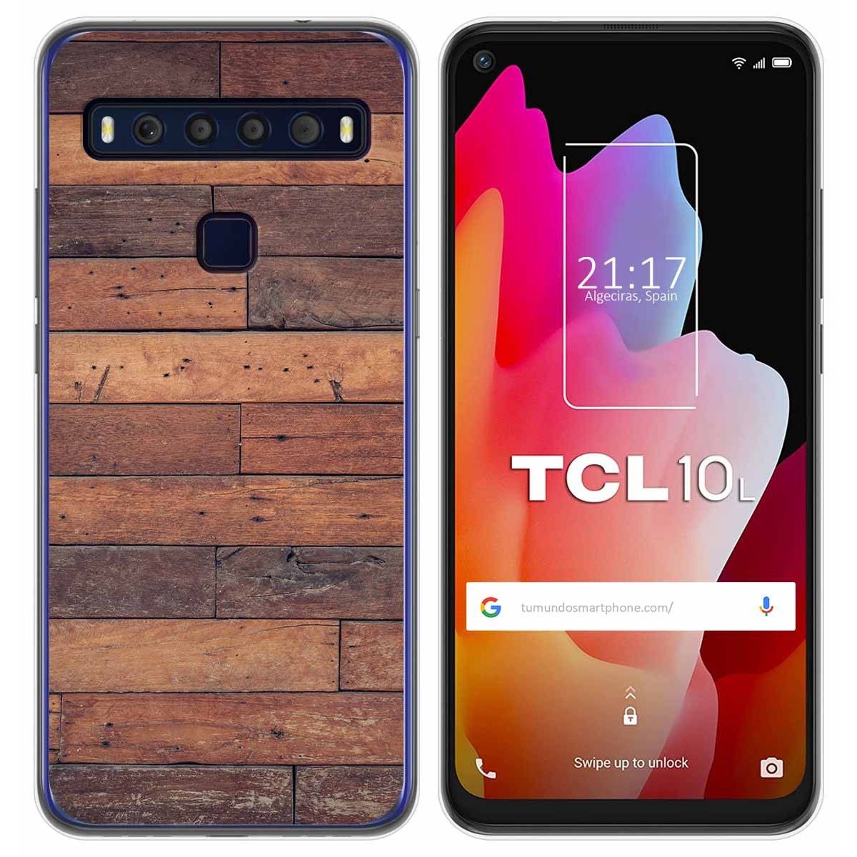 Funda Gel Tpu para TCL 10L diseño Madera 03 Dibujos