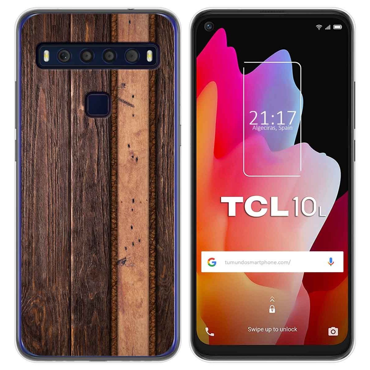 Funda Gel Tpu para TCL 10L diseño Madera 05 Dibujos