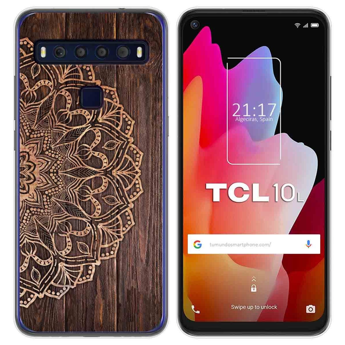 Funda Gel Tpu para TCL 10L diseño Madera 06 Dibujos