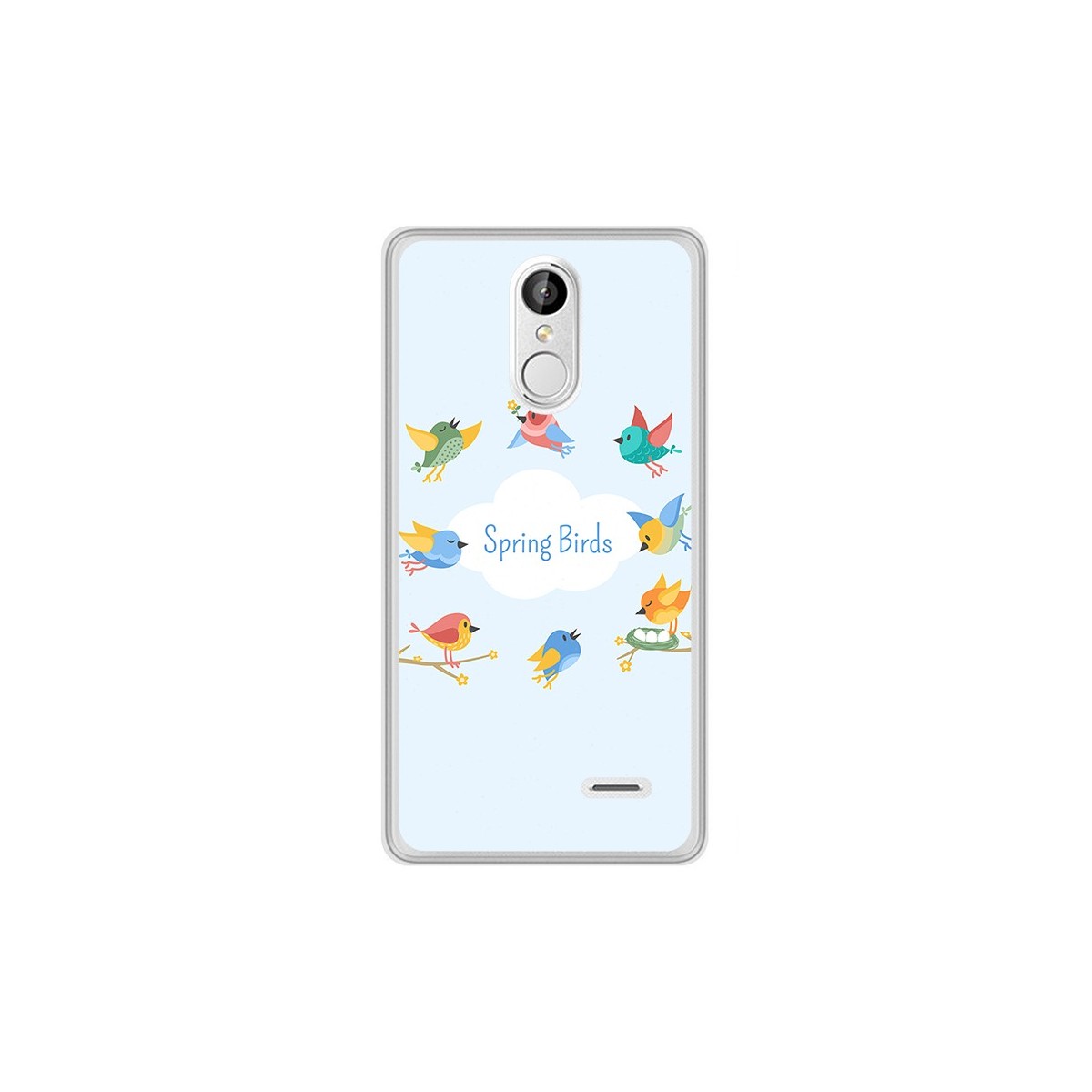 Funda Gel Tpu para Leagoo M5 Plus Diseño Spring Birds Dibujos