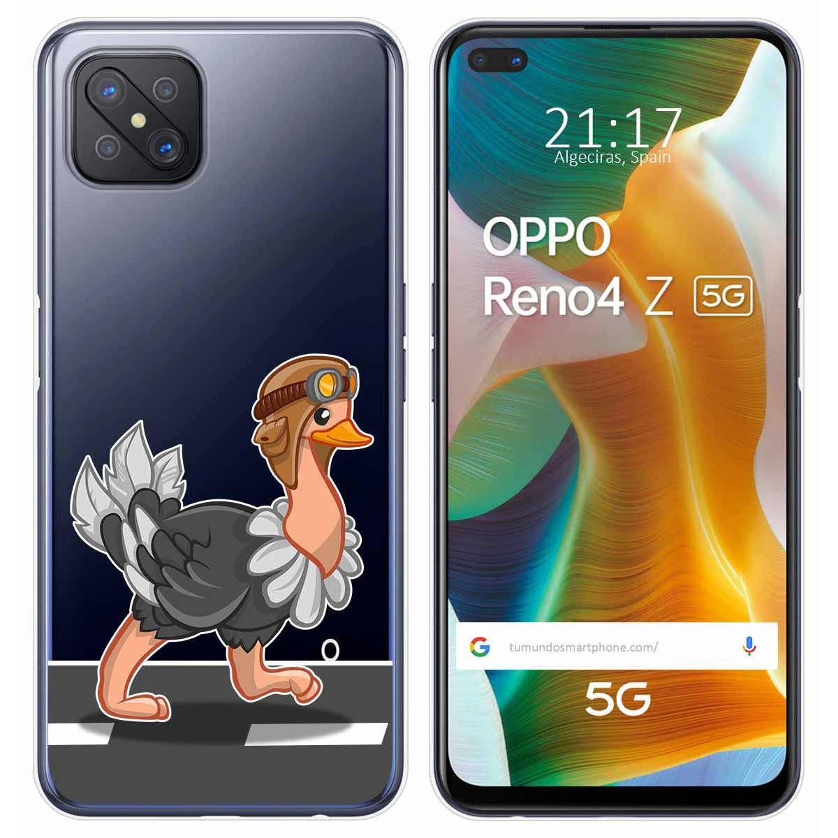 Funda Gel Transparente para Oppo Reno 4Z 5G diseño Avestruz Dibujos