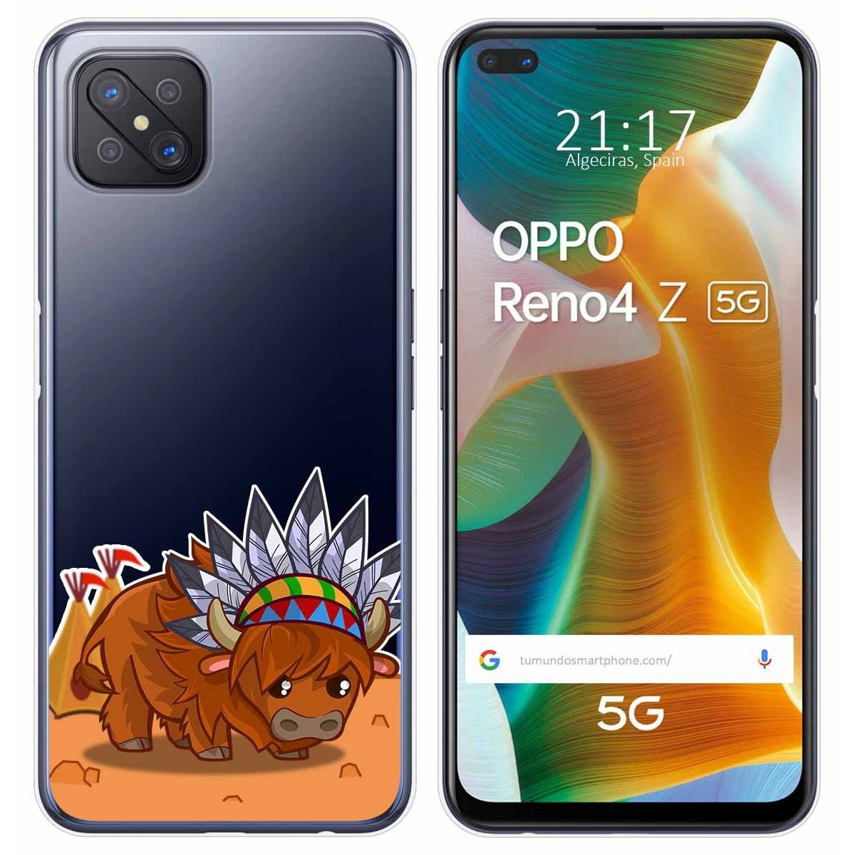 Funda Gel Transparente para Oppo Reno 4Z 5G diseño Bufalo Dibujos