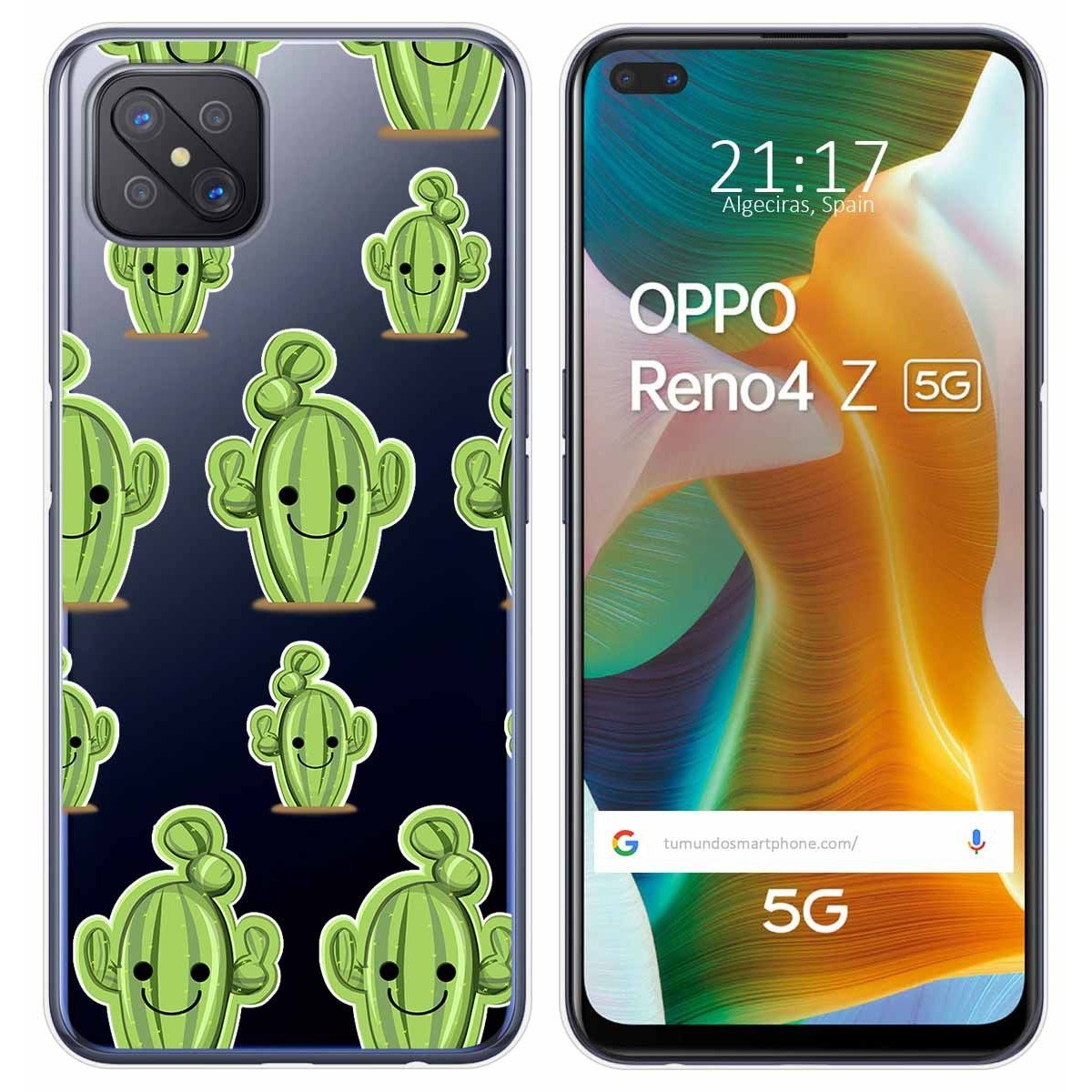 Funda Gel Transparente para Oppo Reno 4Z 5G diseño Cactus Dibujos
