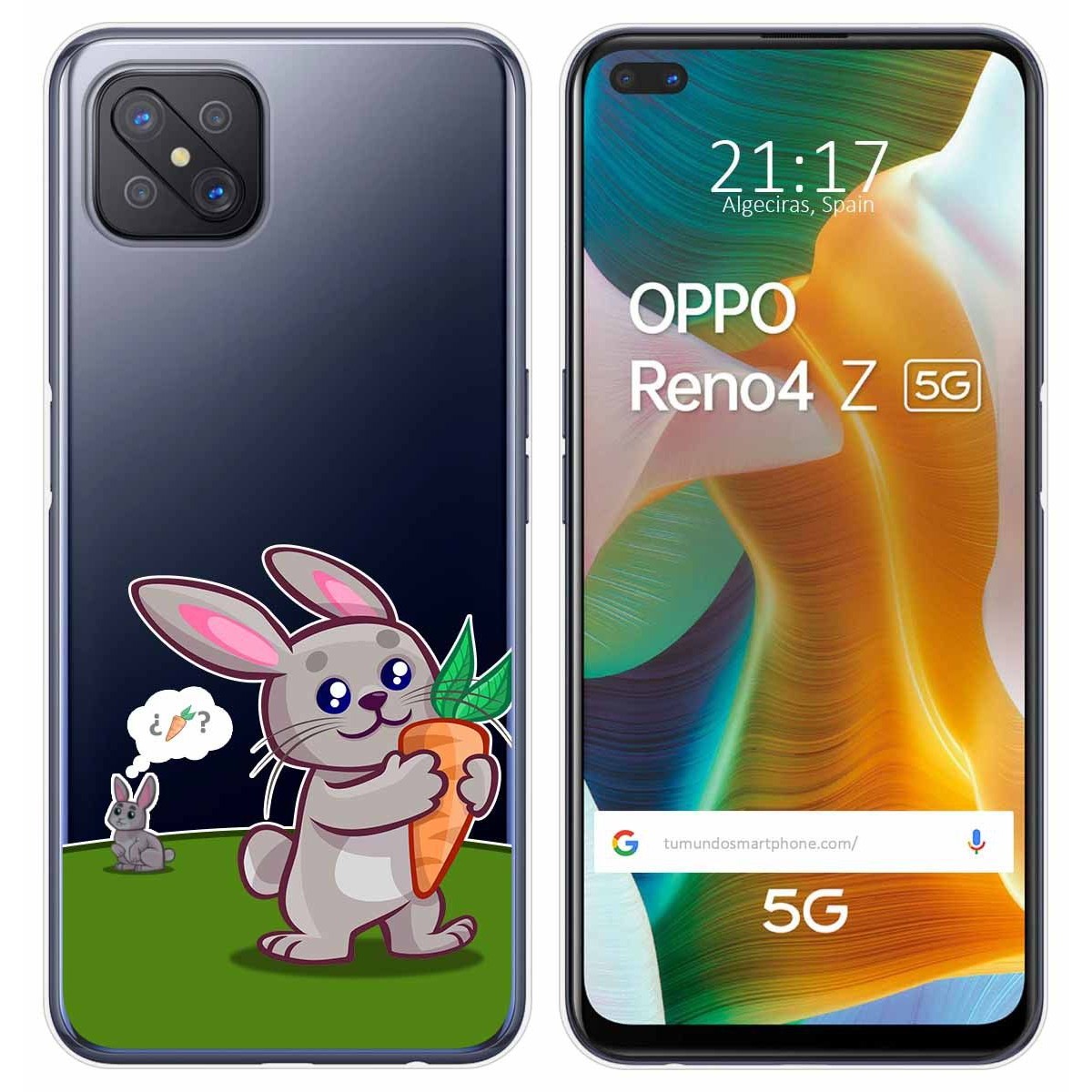 Funda Gel Transparente para Oppo Reno 4Z 5G diseño Conejo Dibujos