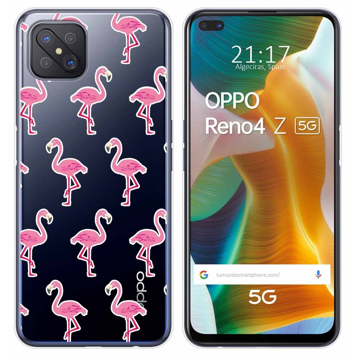 Funda Gel Transparente para Oppo Reno 4Z 5G diseño Flamenco Dibujos