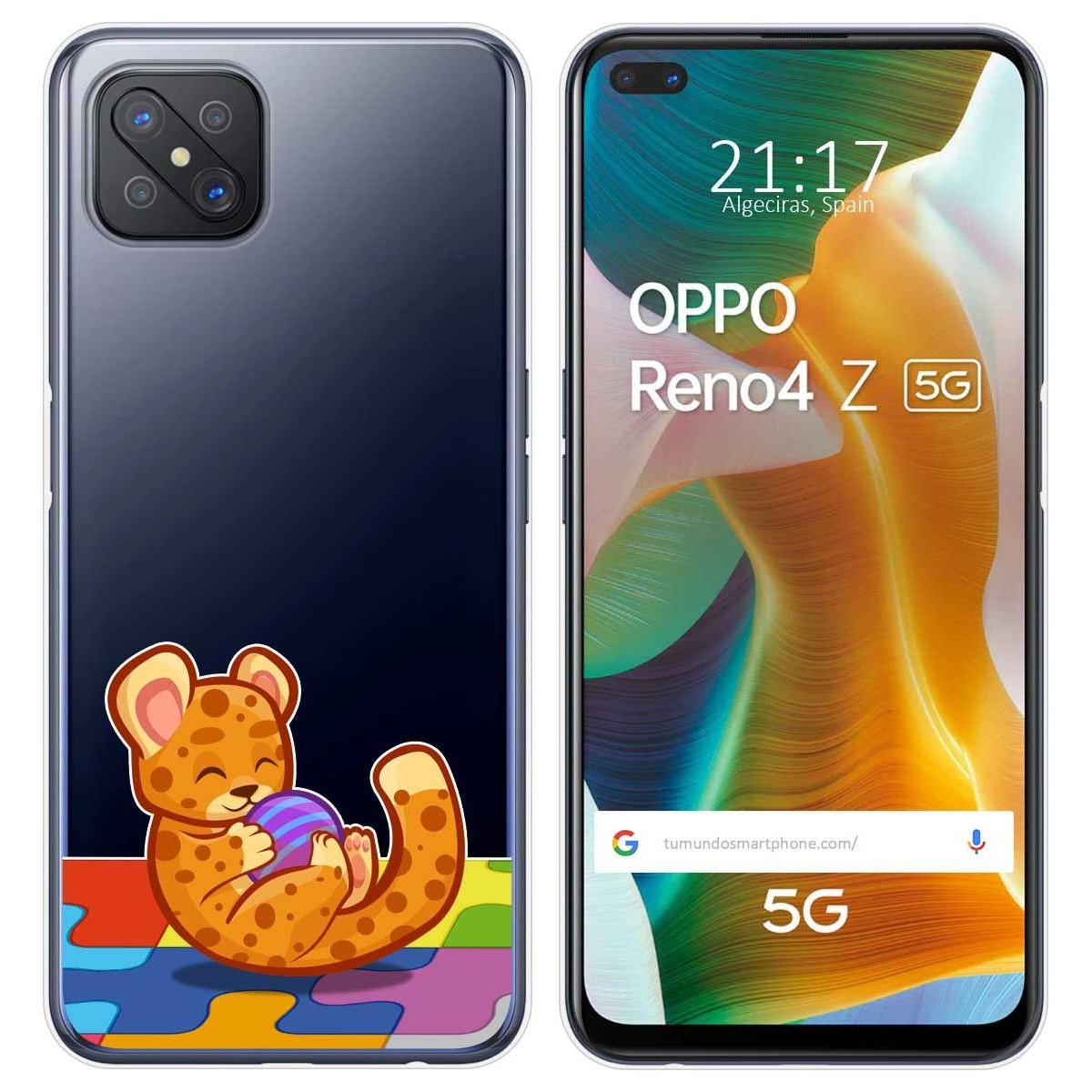 Funda Gel Transparente para Oppo Reno 4Z 5G diseño Leopardo Dibujos