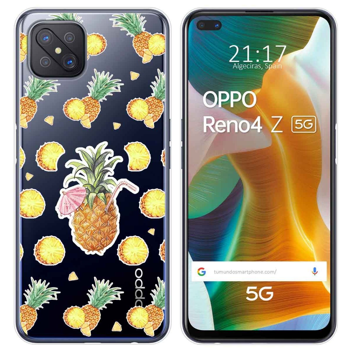 Funda Gel Transparente para Oppo Reno 4Z 5G diseño Piña Dibujos
