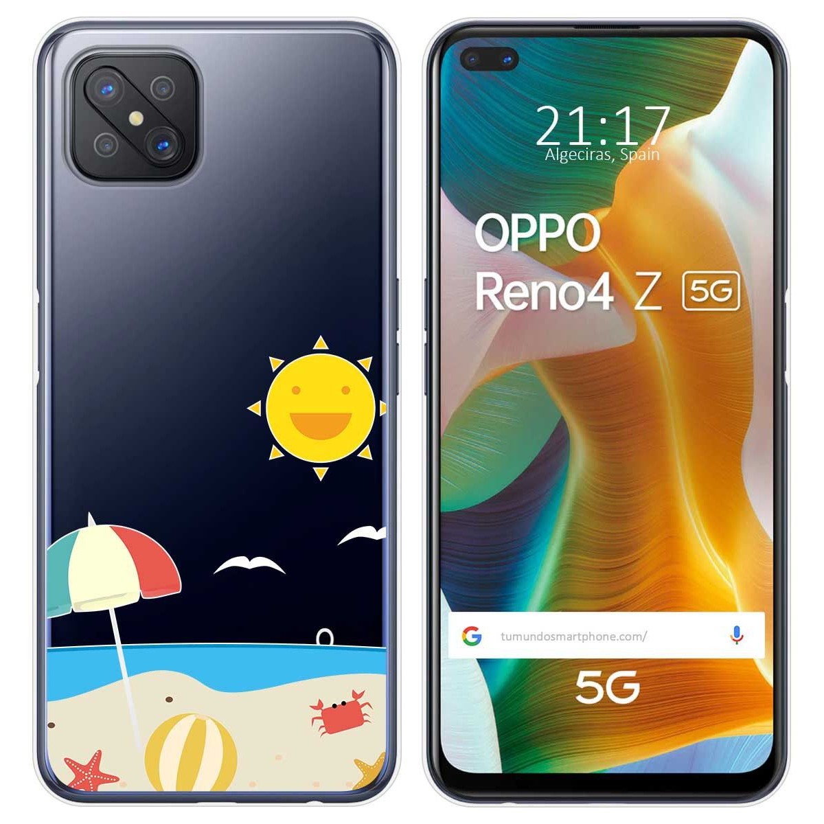 Funda Gel Transparente para Oppo Reno 4Z 5G diseño Playa Dibujos