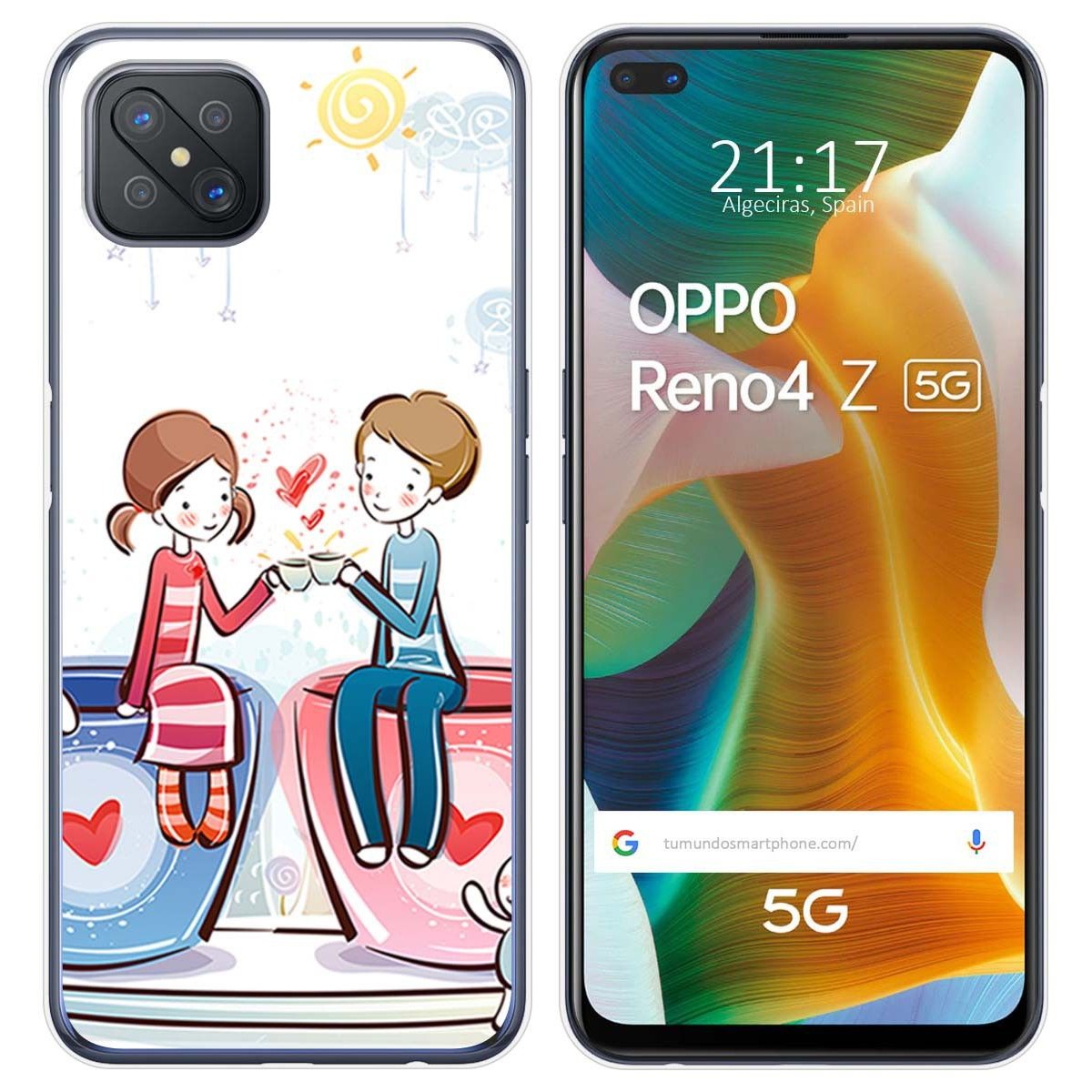 Funda Gel Tpu para Oppo Reno 4Z 5G diseño Café Dibujos