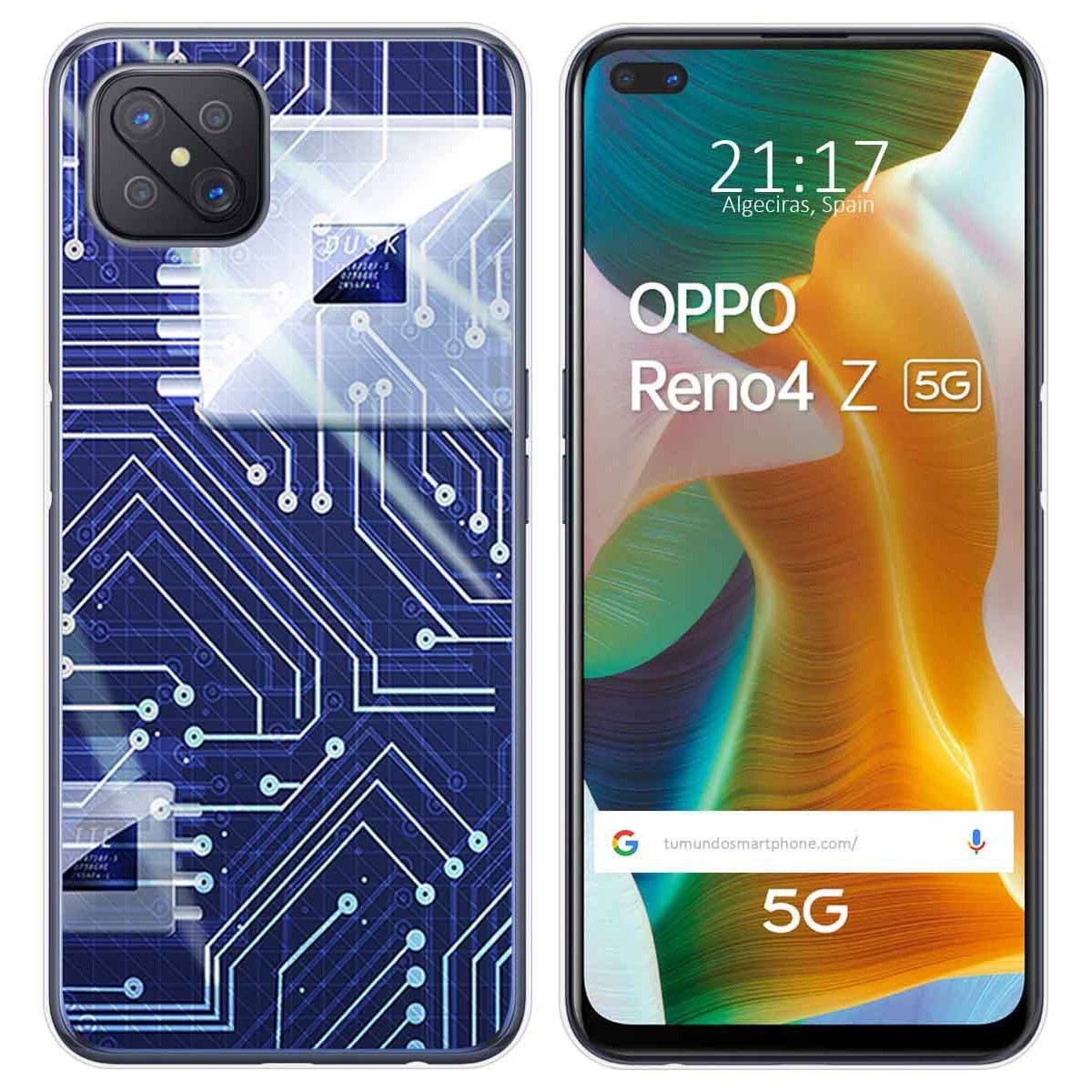 Funda Gel Tpu para Oppo Reno 4Z 5G diseño Circuito Dibujos