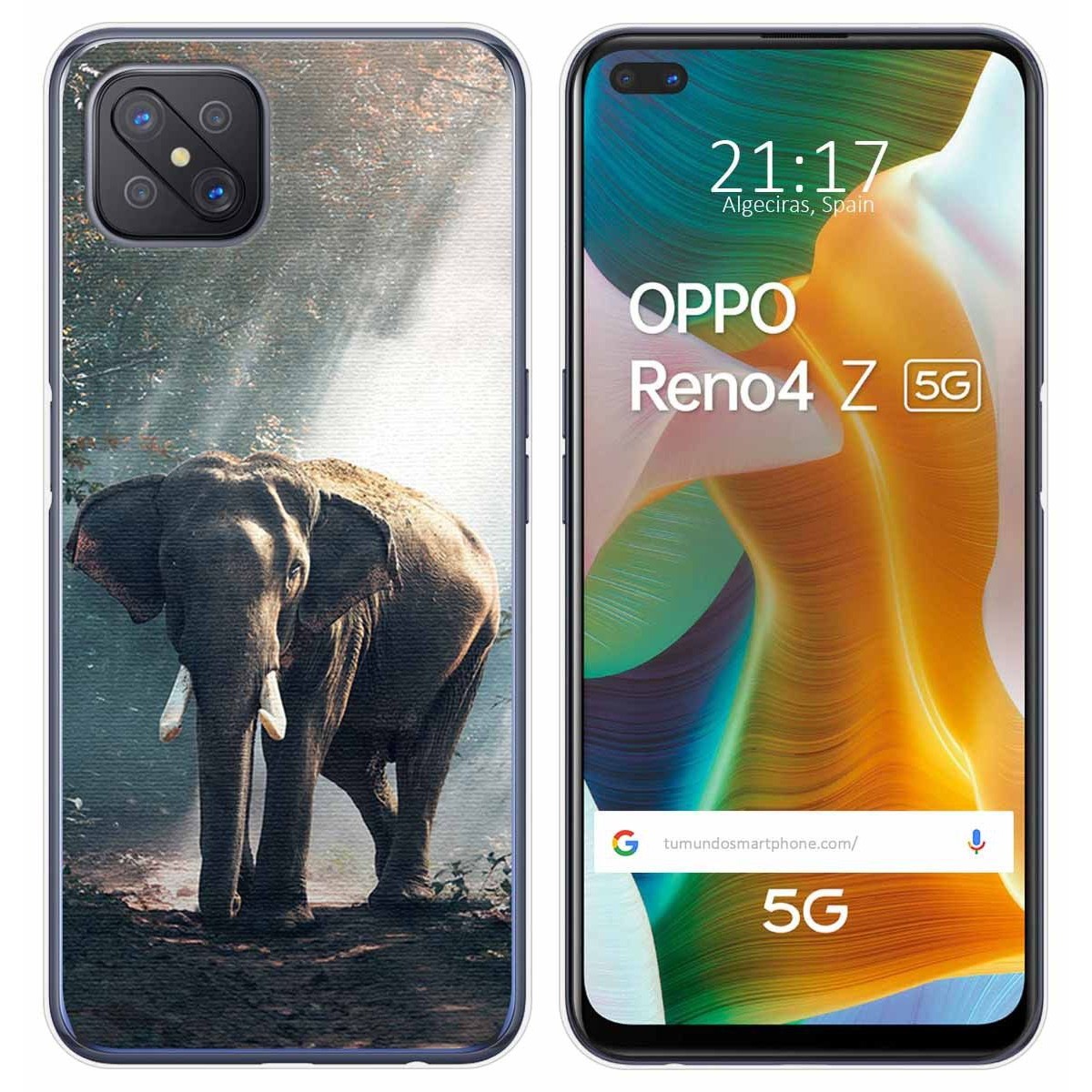 Funda Gel Tpu para Oppo Reno 4Z 5G diseño Elefante Dibujos