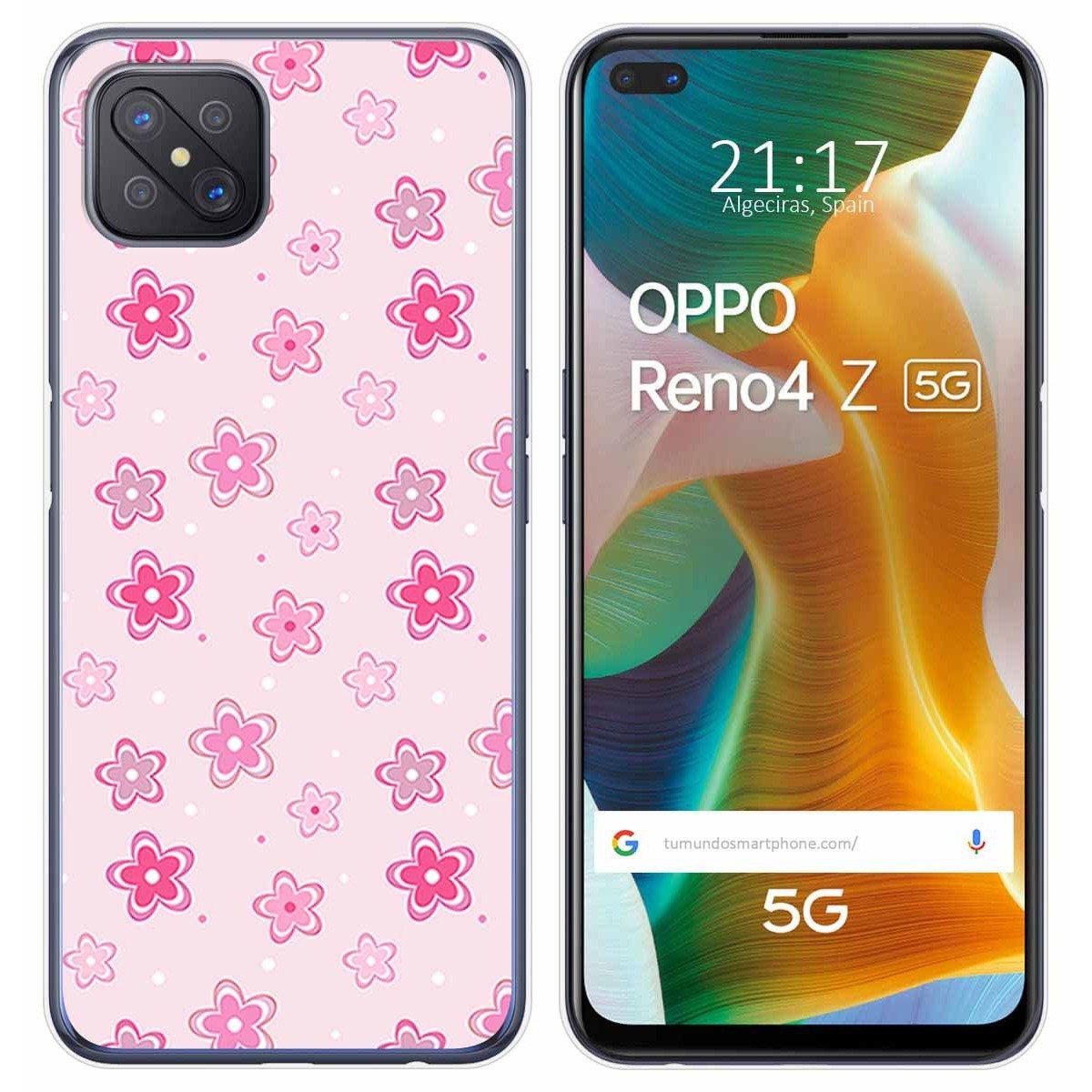 Funda Gel Tpu para Oppo Reno 4Z 5G diseño Flores Dibujos