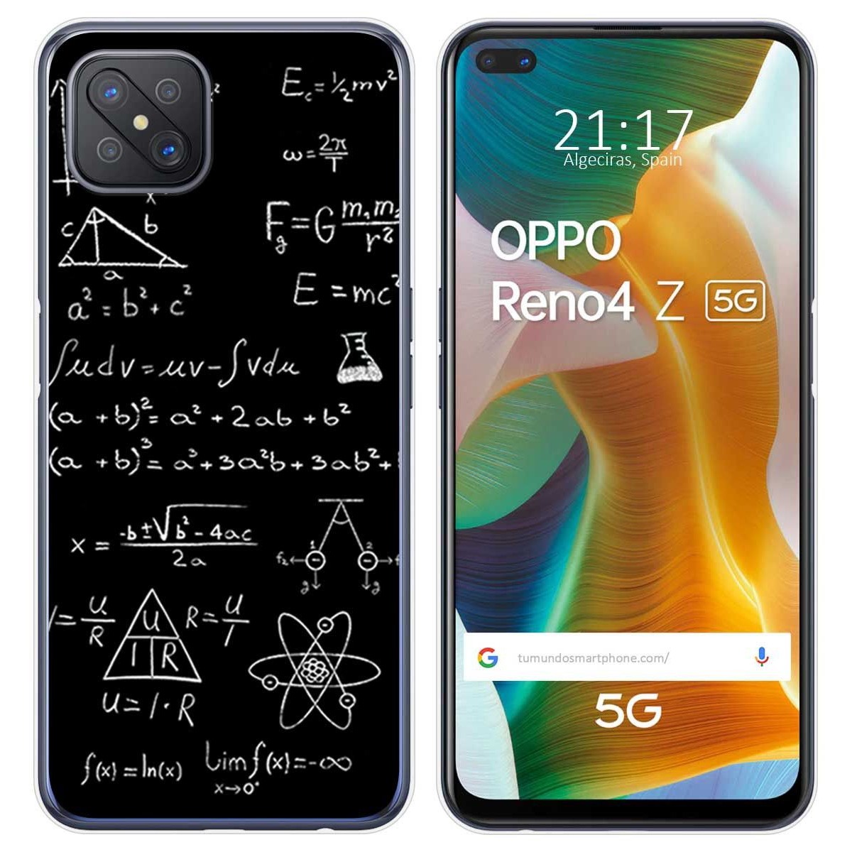 Funda Gel Tpu para Oppo Reno 4Z 5G diseño Formulas Dibujos