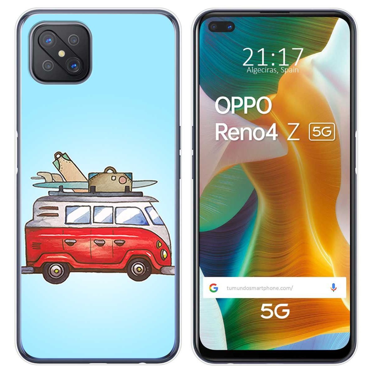 Funda Gel Tpu para Oppo Reno 4Z 5G diseño Furgoneta Dibujos