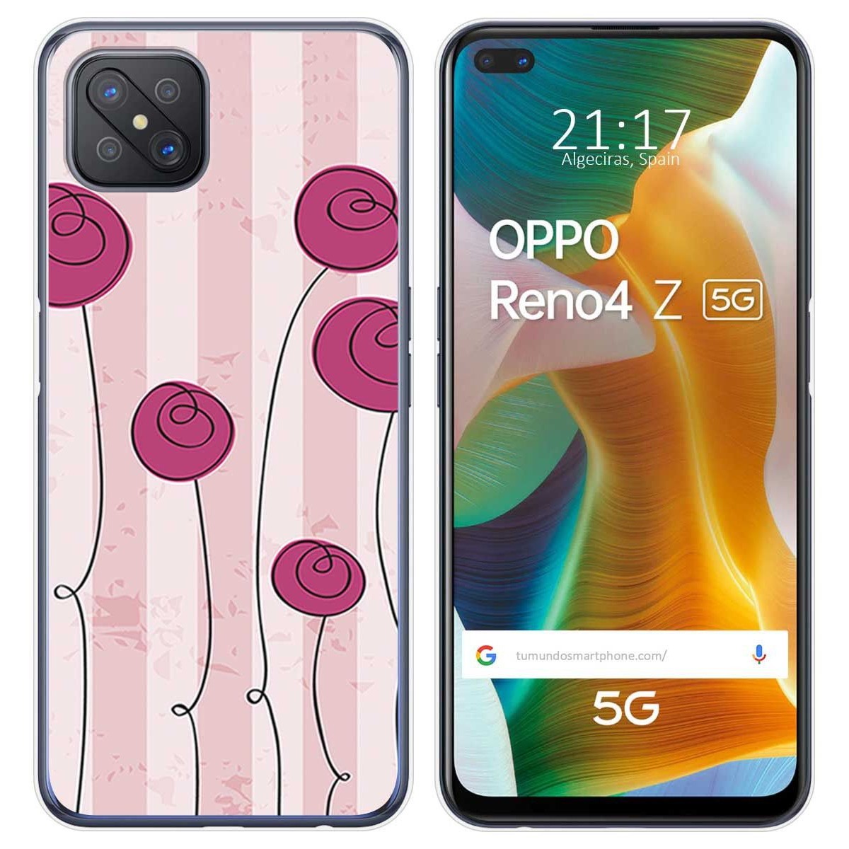 Funda Gel Tpu para Oppo Reno 4Z 5G diseño Flores Vintage Dibujos
