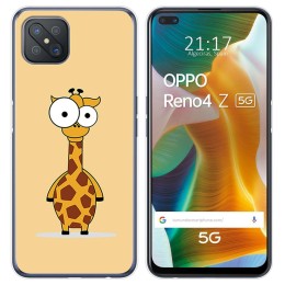 Funda Gel Tpu para Oppo Reno 4Z 5G diseño Jirafa Dibujos