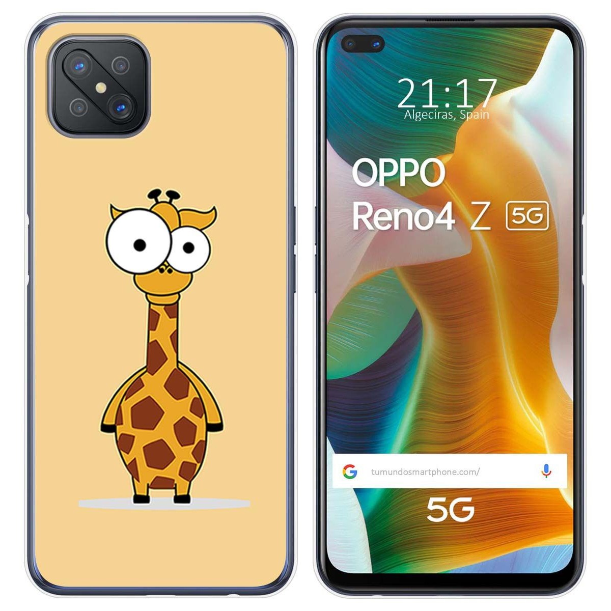 Funda Gel Tpu para Oppo Reno 4Z 5G diseño Jirafa Dibujos