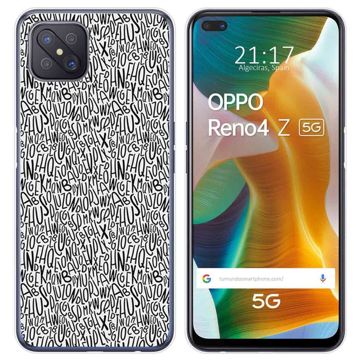 Funda Gel Tpu para Oppo Reno 4Z 5G diseño Letras Dibujos