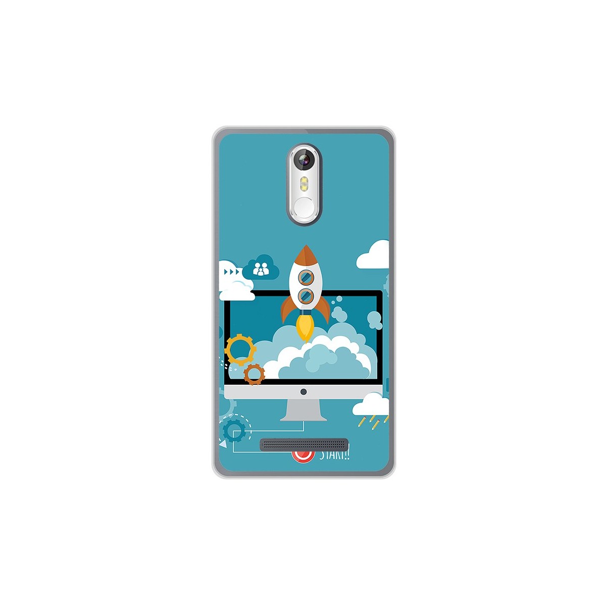 Funda Gel Tpu para Leagoo M8 / M8 Pro Diseño Cohete Dibujos