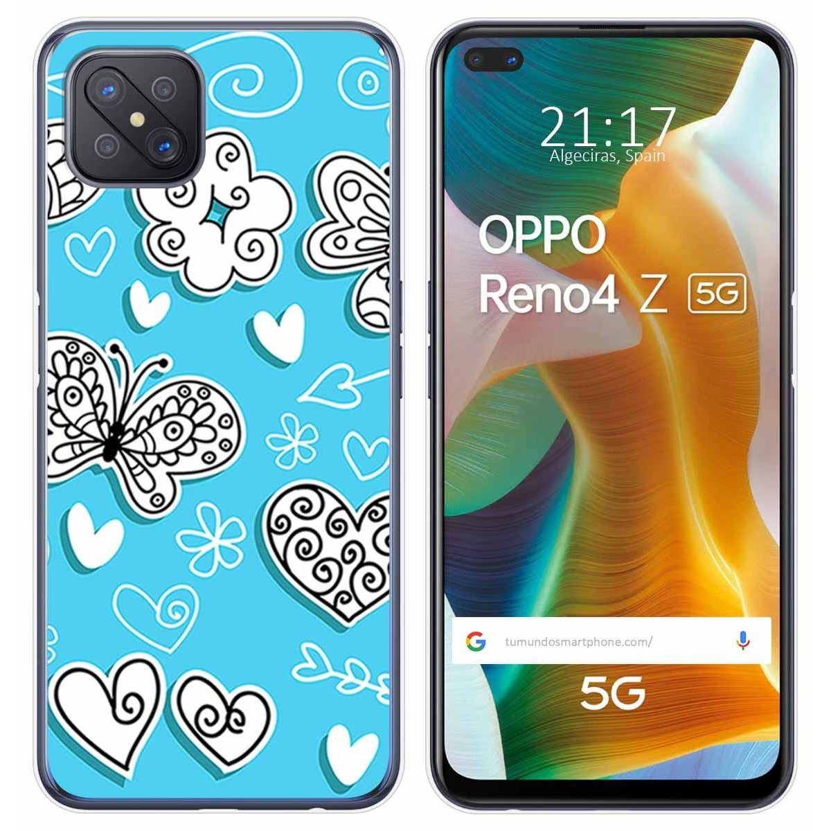 Funda Gel Tpu para Oppo Reno 4Z 5G diseño Mariposas Dibujos
