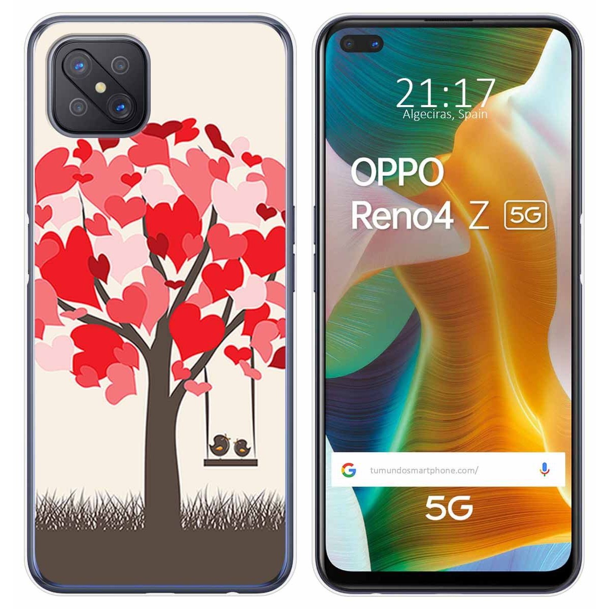 Funda Gel Tpu para Oppo Reno 4Z 5G diseño Pajaritos Dibujos