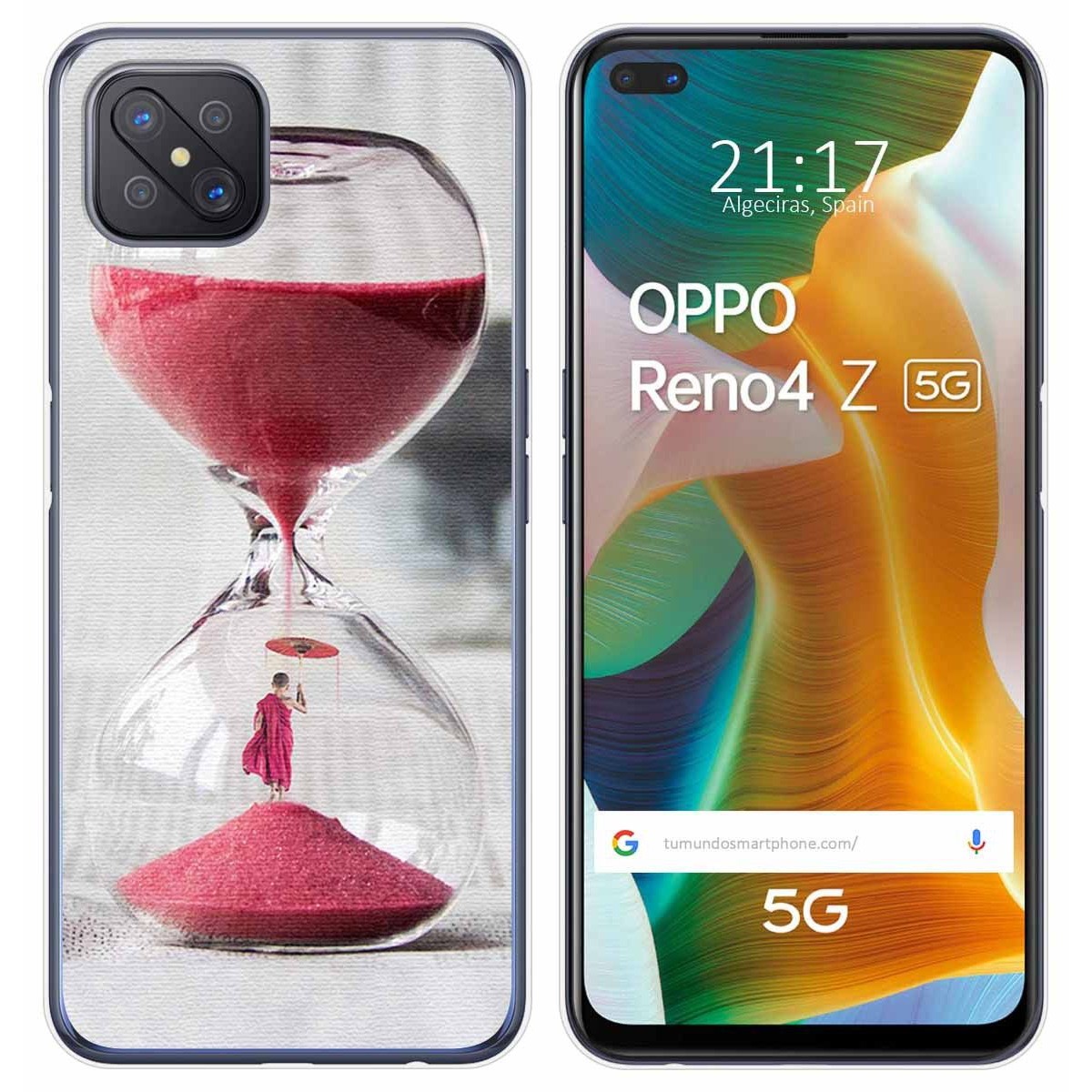 Funda Gel Tpu para Oppo Reno 4Z 5G diseño Reloj Dibujos