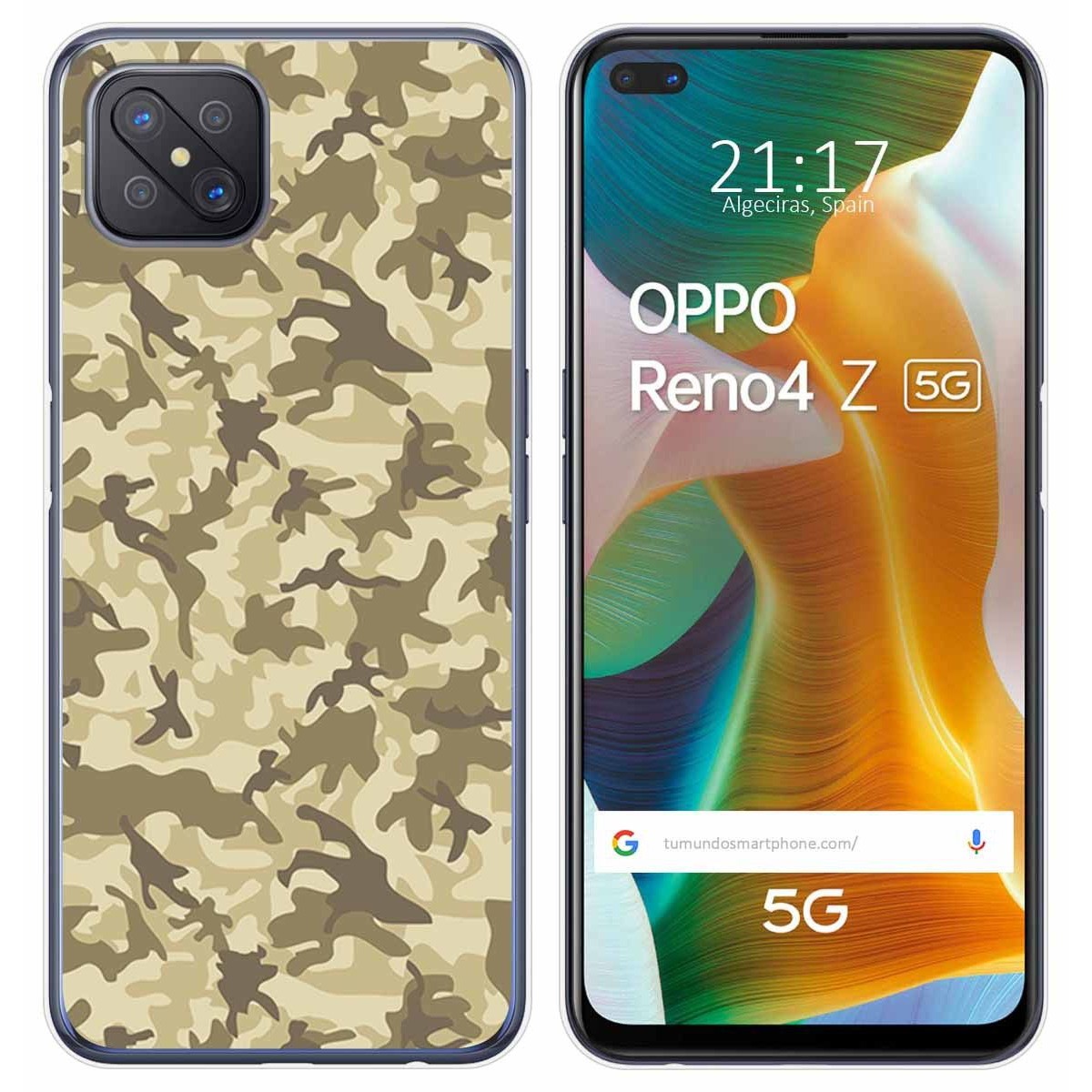 Funda Gel Tpu para Oppo Reno 4Z 5G diseño Sand Camuflaje Dibujos
