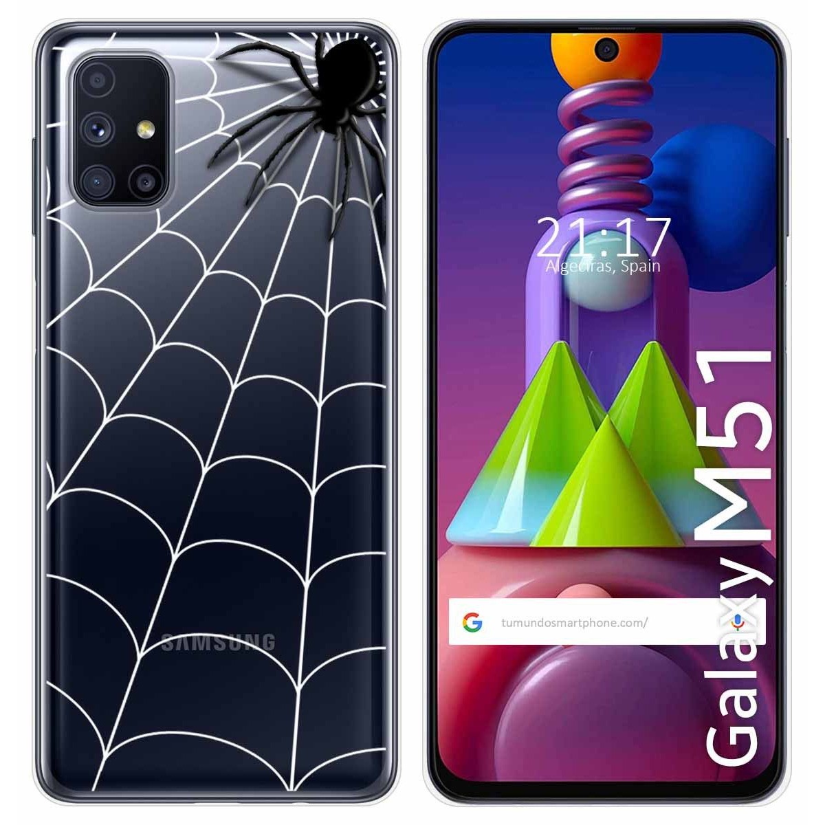 Funda Gel Transparente para Samsung Galaxy M51 diseño Araña Dibujos