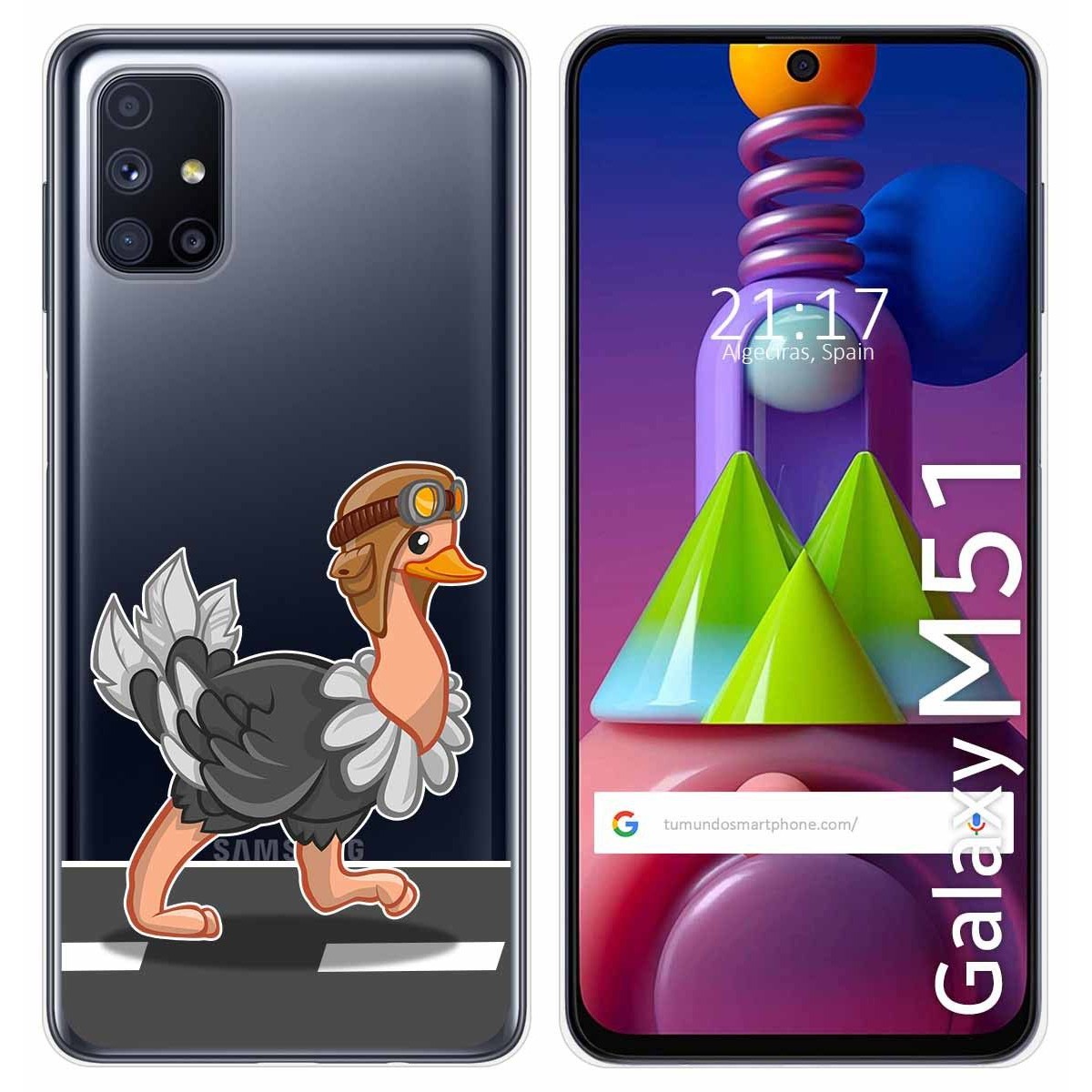 Funda Gel Transparente para Samsung Galaxy M51 diseño Avestruz Dibujos