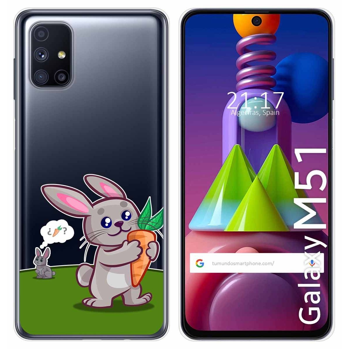 Funda Gel Transparente para Samsung Galaxy M51 diseño Conejo Dibujos