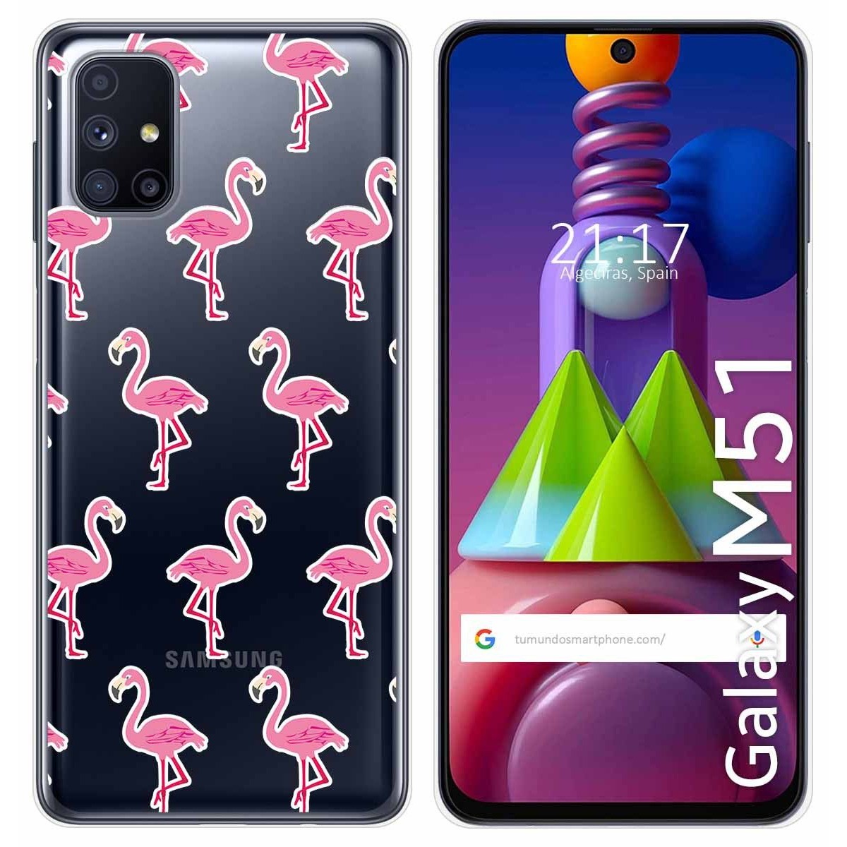 Funda Gel Transparente para Samsung Galaxy M51 diseño Flamenco Dibujos