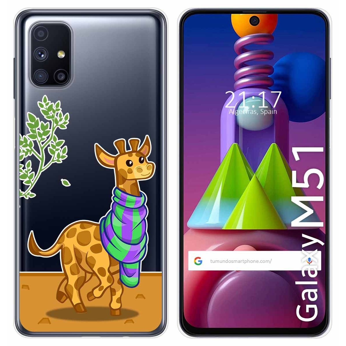 Funda Gel Transparente para Samsung Galaxy M51 diseño Jirafa Dibujos