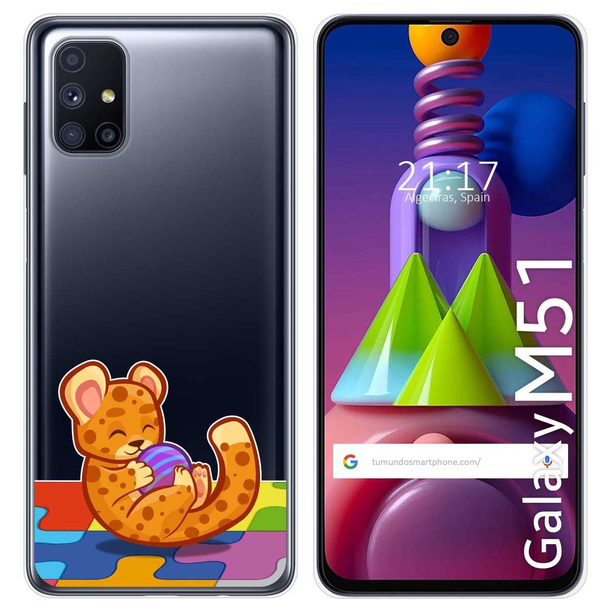 Funda Gel Transparente para Samsung Galaxy M51 diseño Leopardo Dibujos