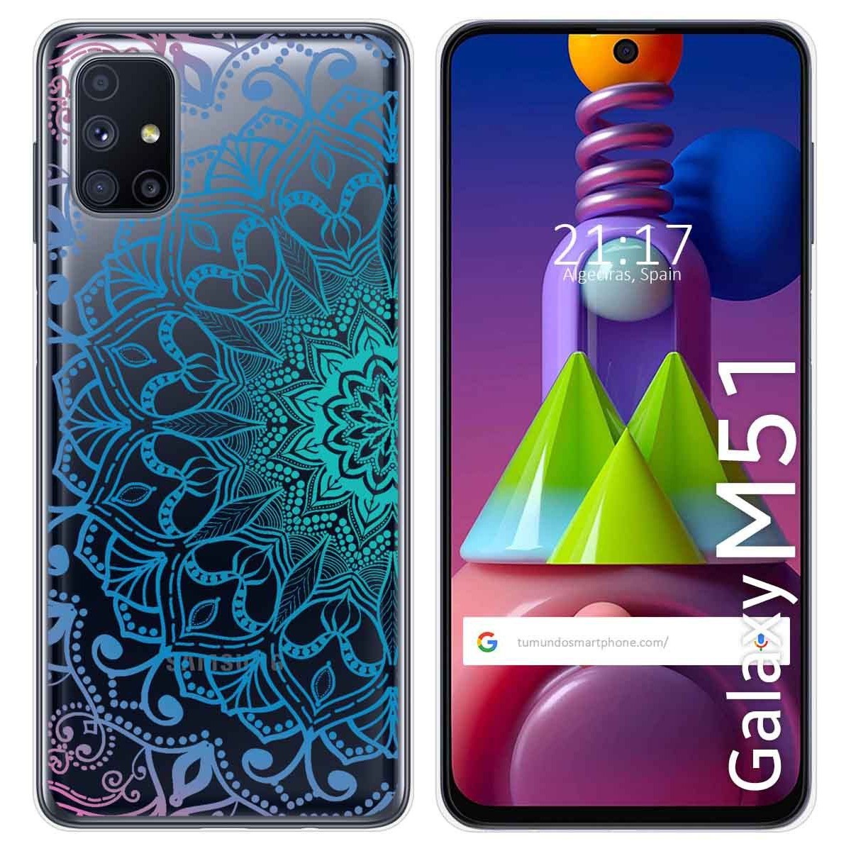 Funda Gel Transparente para Samsung Galaxy M51 diseño Mandala Dibujos