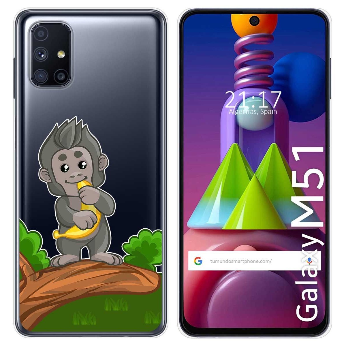 Funda Gel Transparente para Samsung Galaxy M51 diseño Mono Dibujos