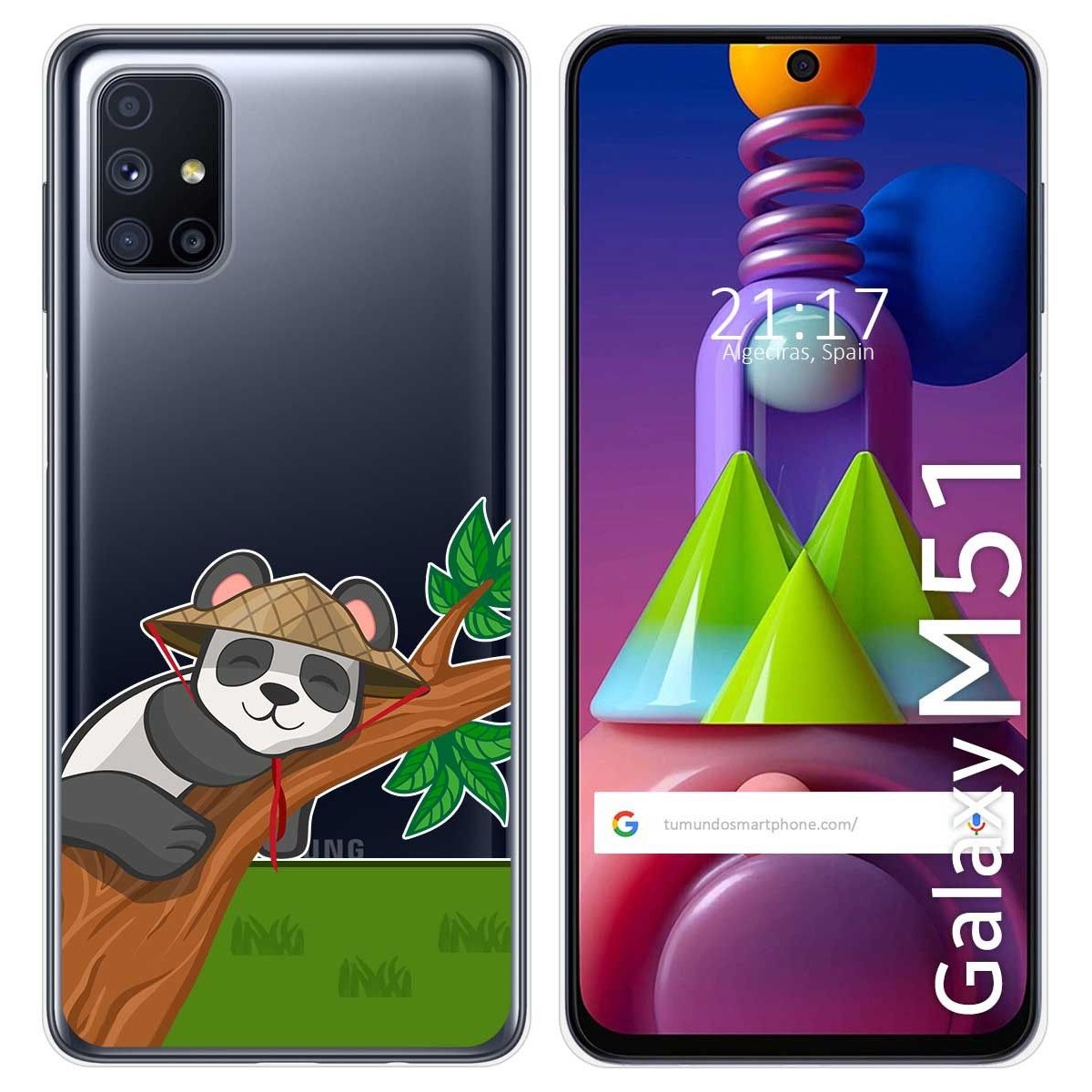 Funda Gel Transparente para Samsung Galaxy M51 diseño Panda Dibujos
