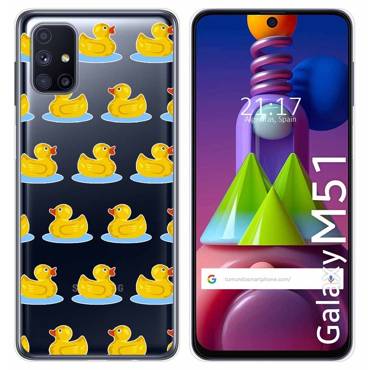 Funda Gel Transparente para Samsung Galaxy M51 diseño Pato Dibujos