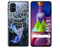 Funda Gel Transparente para Samsung Galaxy M51 diseño Plumas Dibujos