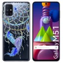Funda Gel Transparente para Samsung Galaxy M51 diseño Plumas Dibujos