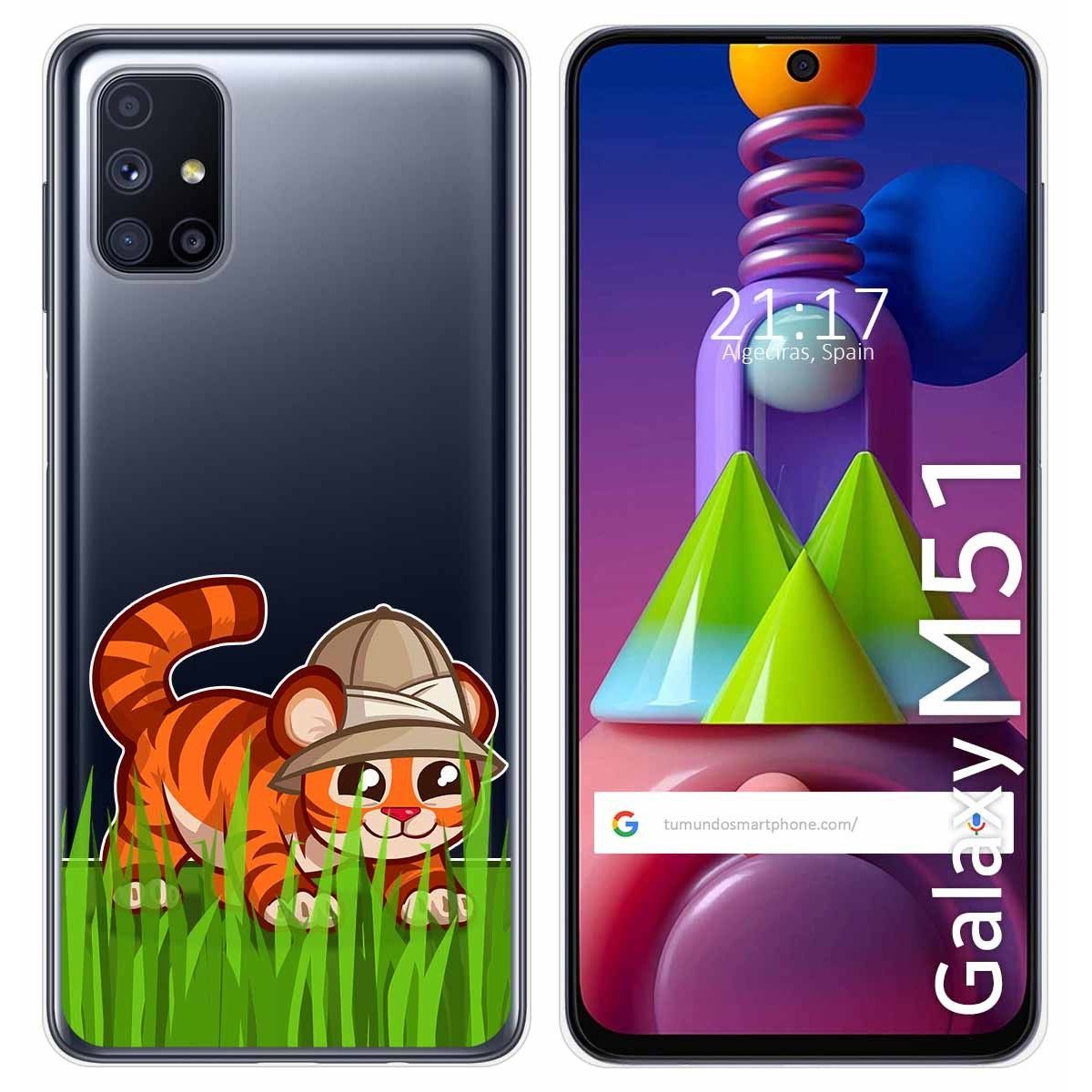 Funda Gel Transparente para Samsung Galaxy M51 diseño Tigre Dibujos