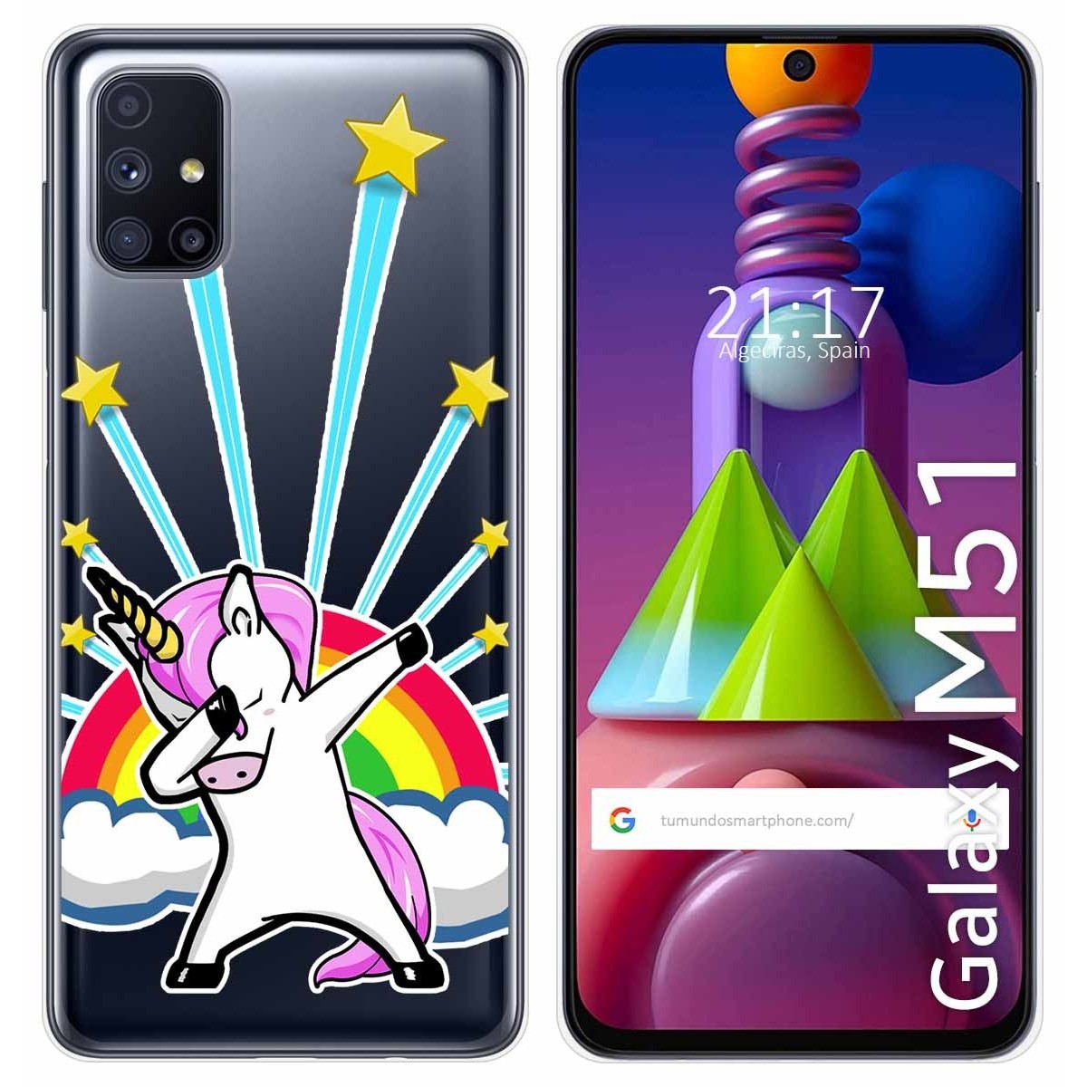 Funda Gel Transparente para Samsung Galaxy M51 diseño Unicornio Dibujos