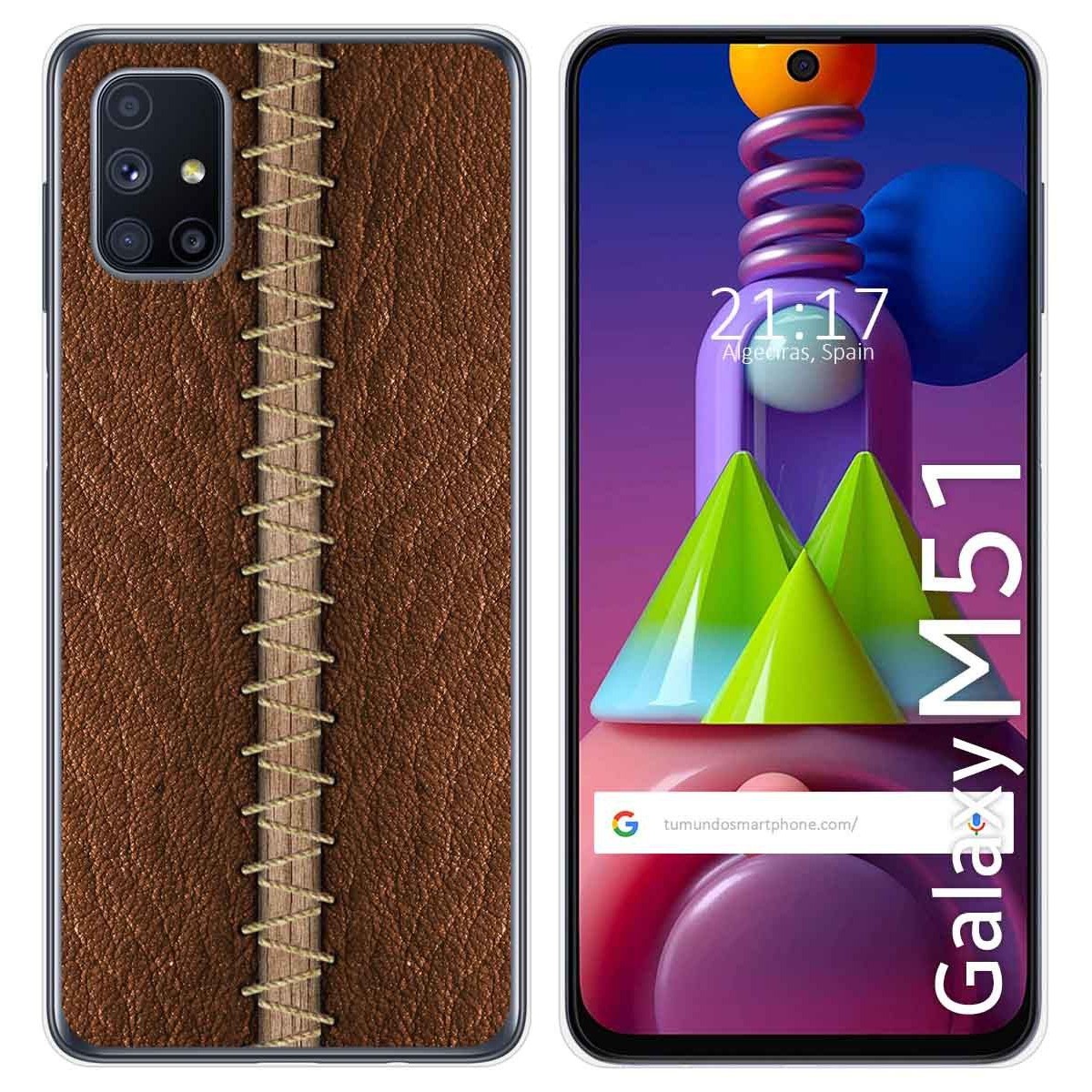Funda Gel Tpu para Samsung Galaxy M51 diseño Cuero 01 Dibujos