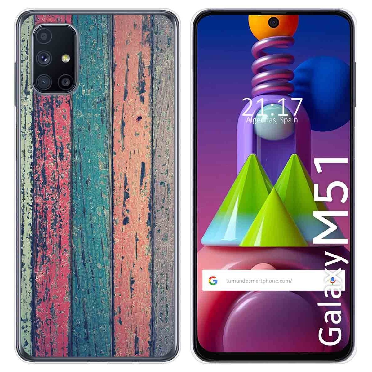 Funda Gel Tpu para Samsung Galaxy M51 diseño Madera 10 Dibujos