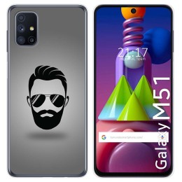 Funda Gel Tpu para Samsung Galaxy M51 diseño Barba Dibujos
