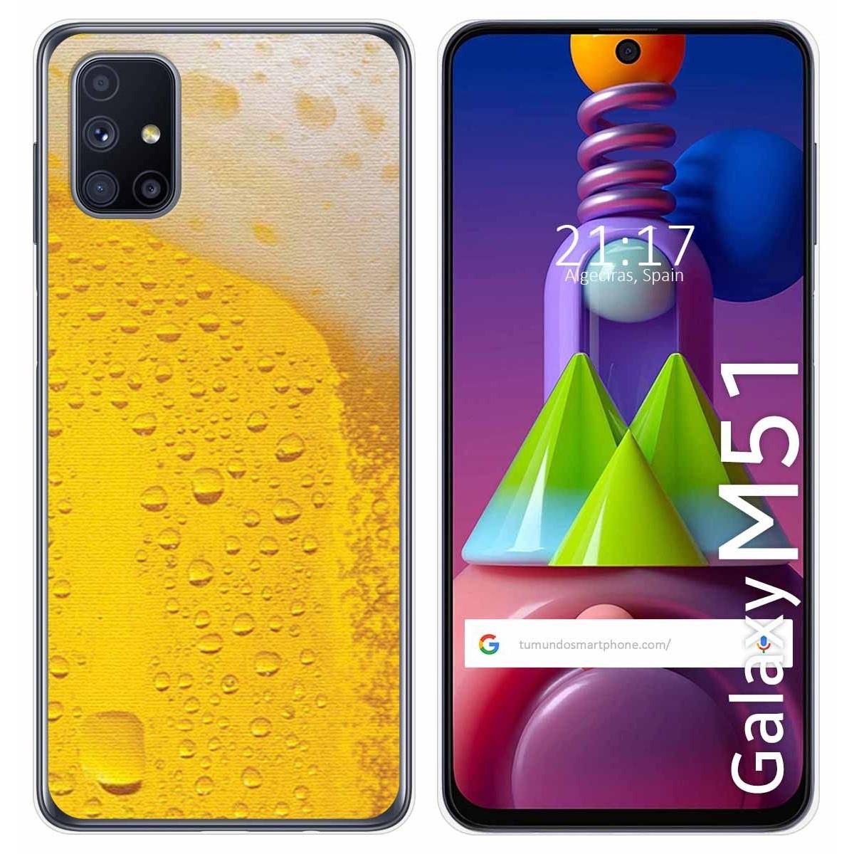 Funda Gel Tpu para Samsung Galaxy M51 diseño Cerveza Dibujos