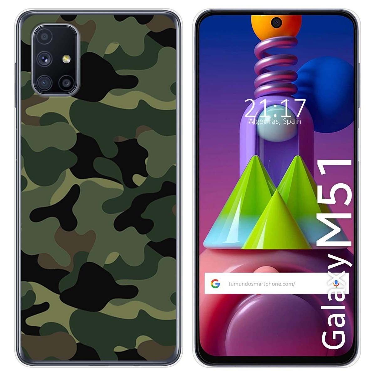 Funda Gel Tpu para Samsung Galaxy M51 diseño Camuflaje Dibujos