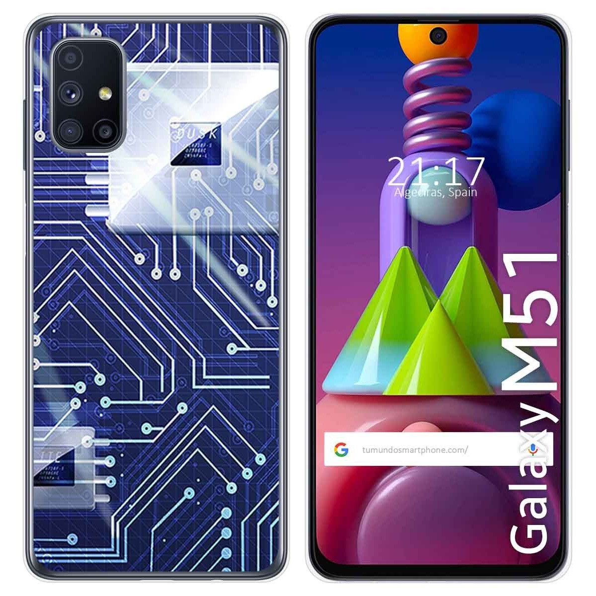 Funda Gel Tpu para Samsung Galaxy M51 diseño Circuito Dibujos