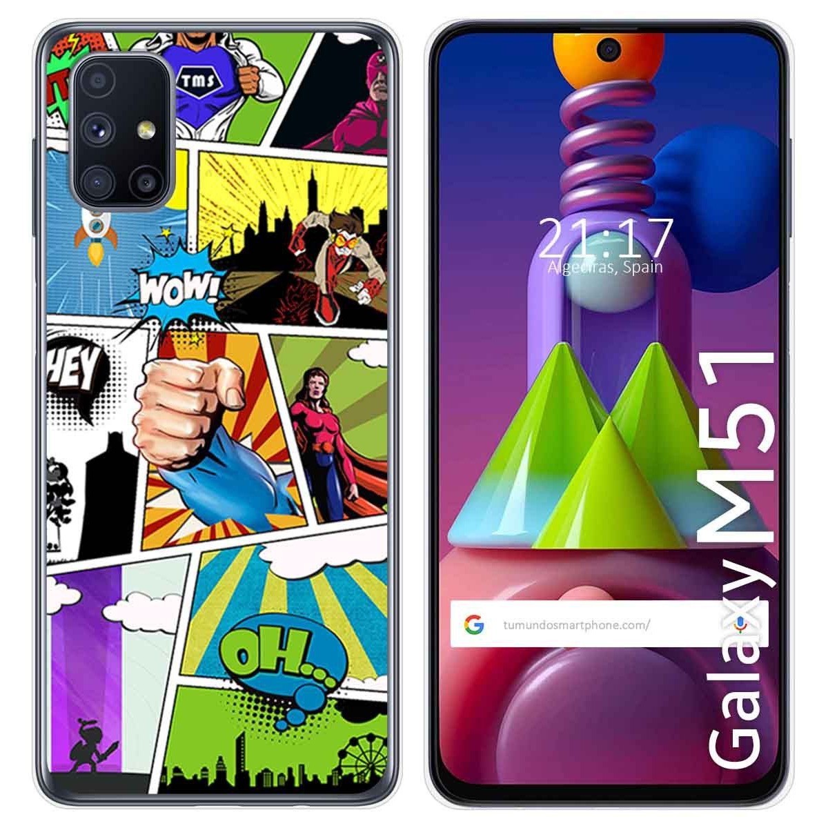 Funda Gel Tpu para Samsung Galaxy M51 diseño Comic Dibujos