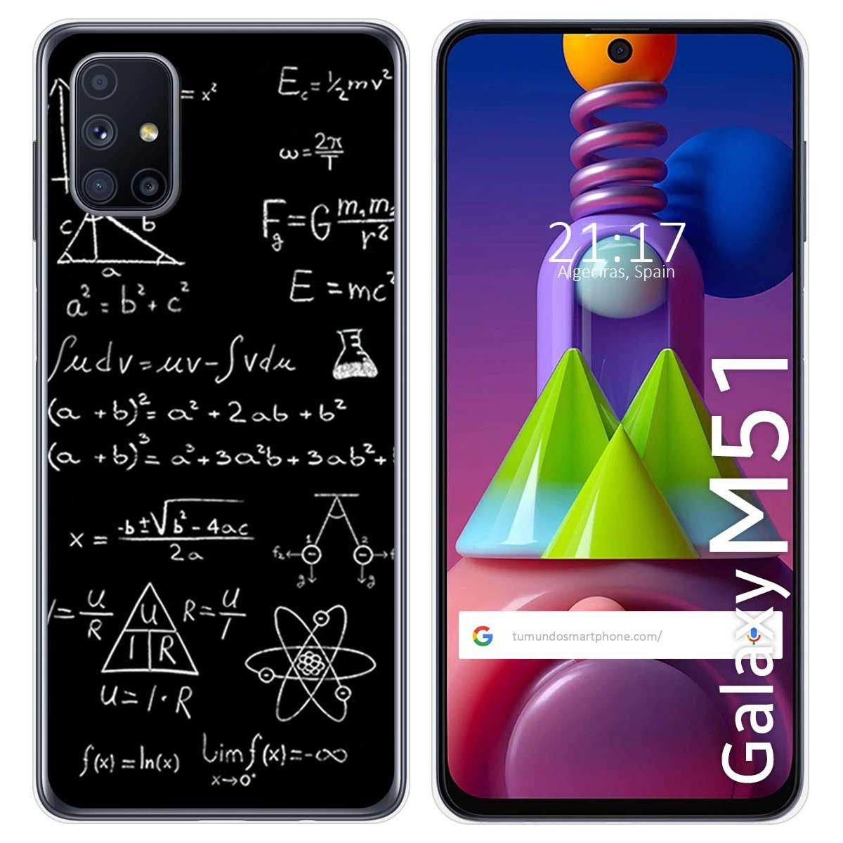 Funda Gel Tpu para Samsung Galaxy M51 diseño Formulas Dibujos