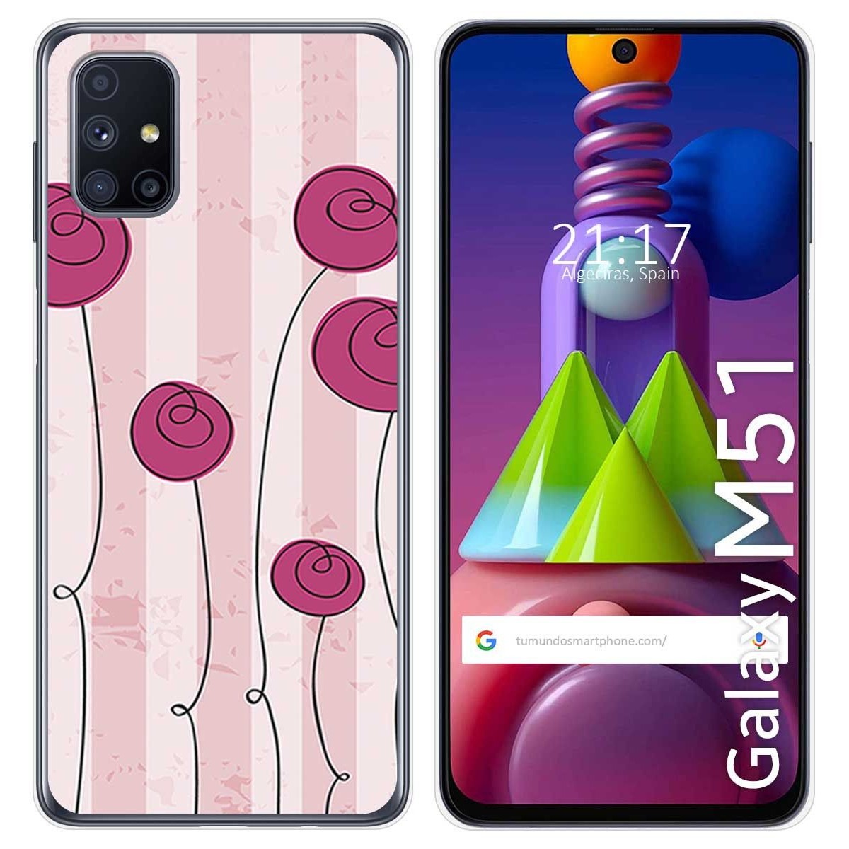 Funda Gel Tpu para Samsung Galaxy M51 diseño Flores Vintage Dibujos